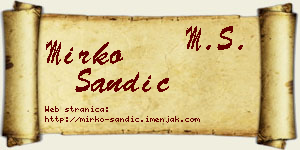 Mirko Sandić vizit kartica
